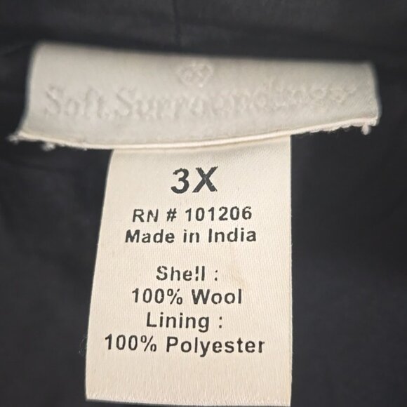 Soft Surroundings Tapestry Black Kimono Wool Jacket Boho Eclectic Artisan, 3X - Picture 6 of 13